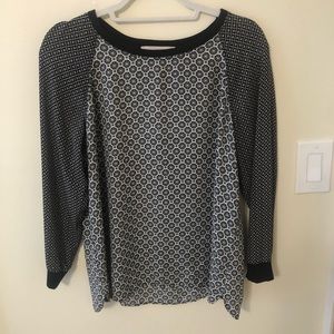 Loft black and white pattern shirt